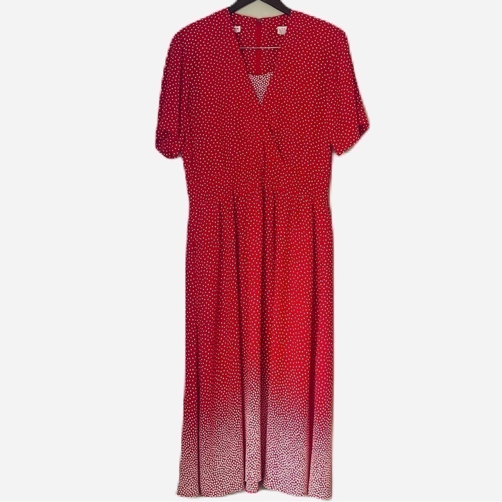 Liz Claiborne | Red and White Maxi w/ shoulder pads | size 6